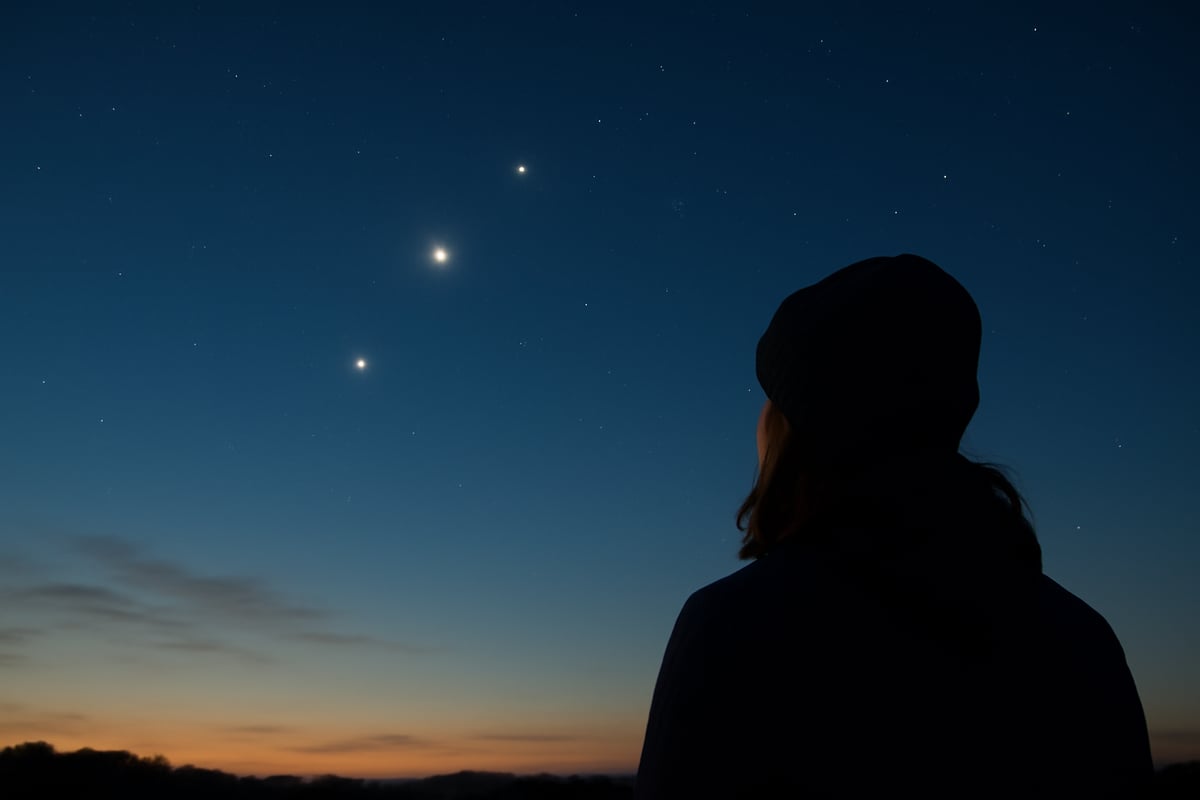 Mercury, Venus and Jupiter Light Up the Night Sky