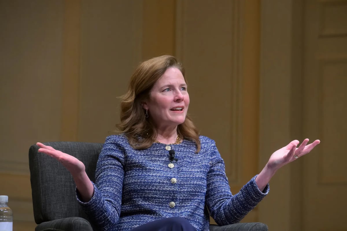 Barrett Says SCOTUS Liberals Lean on 'Fictional Premise'