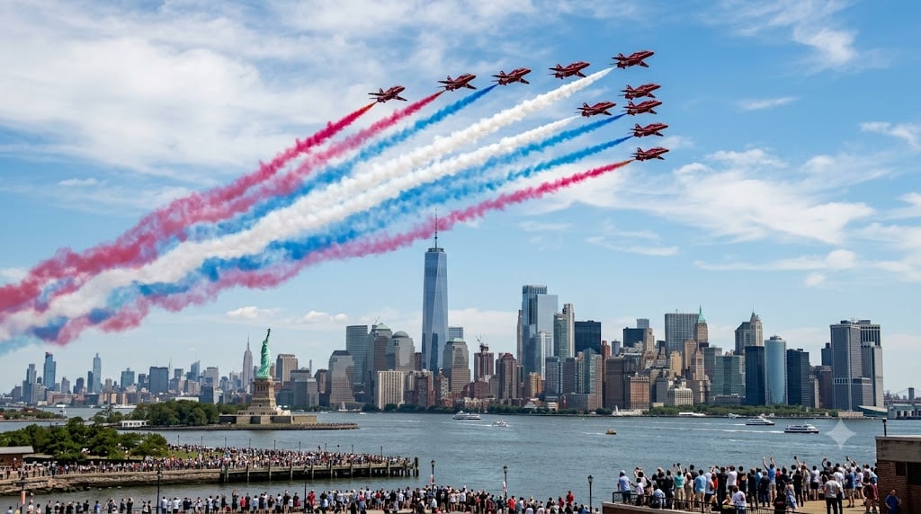 Red Arrows Light Up New York Skies for Independence Day