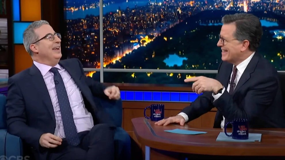John Oliver Urges Fans to Catch Stephen Colbert's Final Week