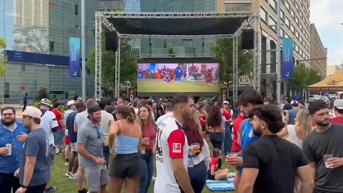 Detroit Fans Pack Downtown for USA-Belgium World Cup Match