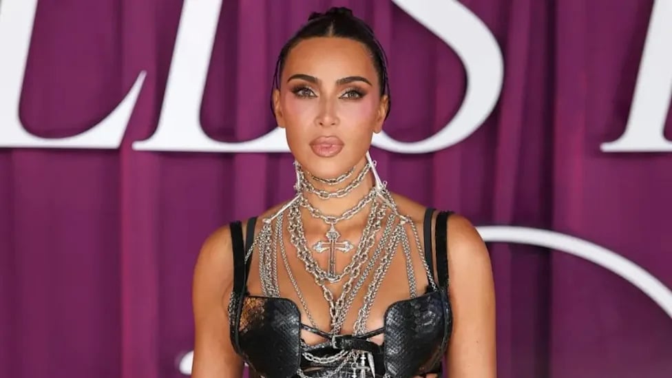 Kim Kardashian Wears Unzipped Jacket in Plunging New Look