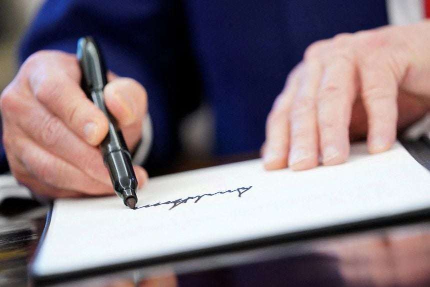 Trump's Signature on Dollar Bills, a First