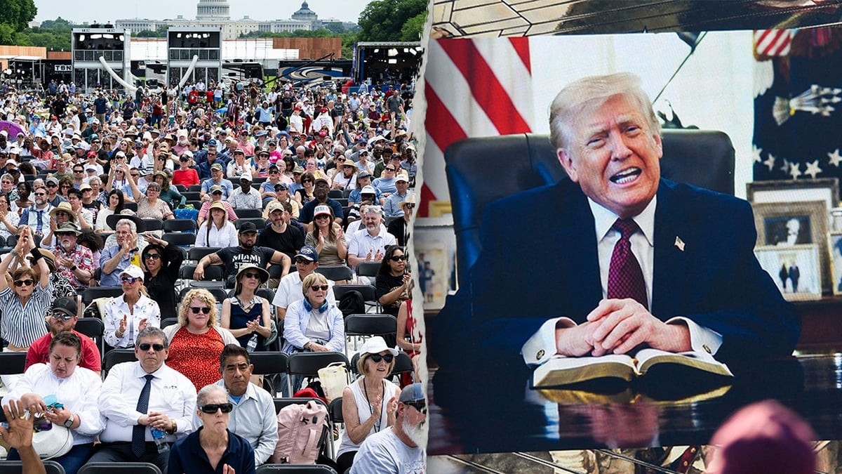 Trump Reads Bible At National Mall America 250 Prayer Rally