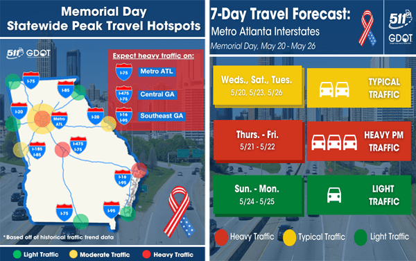 Georgia DOT Eases Memorial Day Travel With Lane Closure Pause