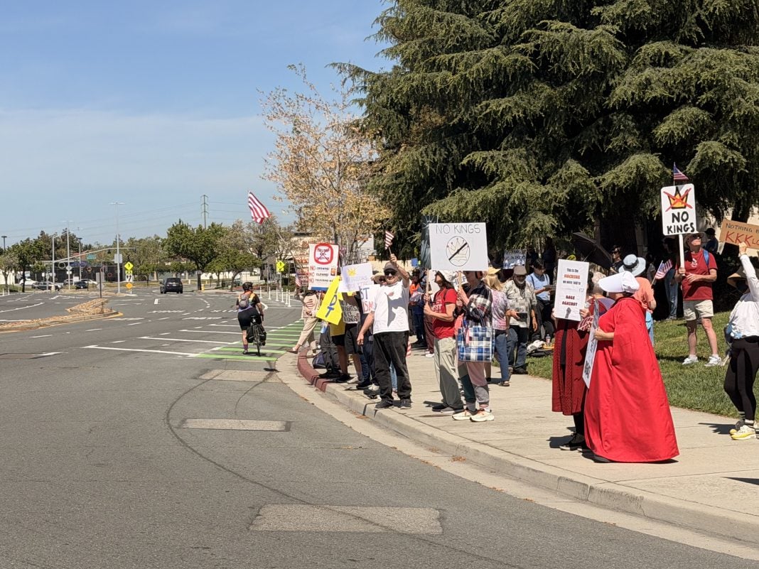Hundreds Rally in Milpitas at Anti-Trump No Kings Protest