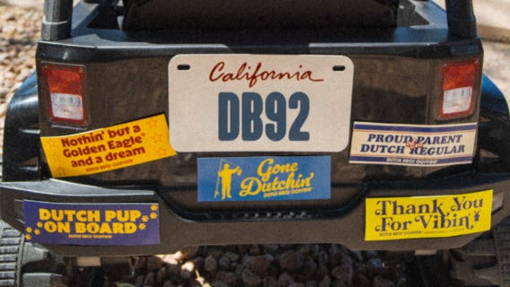 Dutch Bros Gives Away Free Mini Bumper Stickers Today
