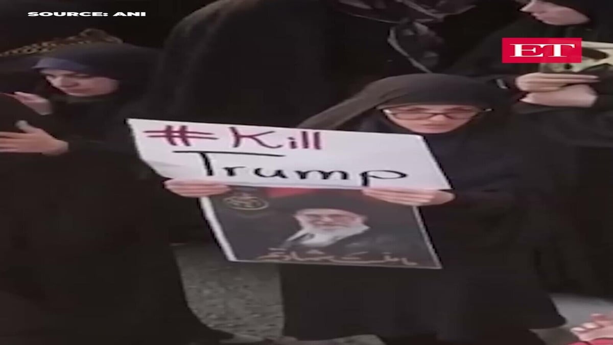 'Kill Trump' Poster Surfaces at Ali Khamenei Funeral