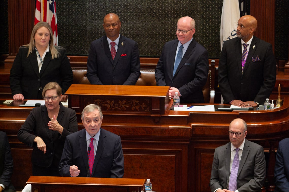 Durbin Warns Of Deep Divisions In Farewell Address