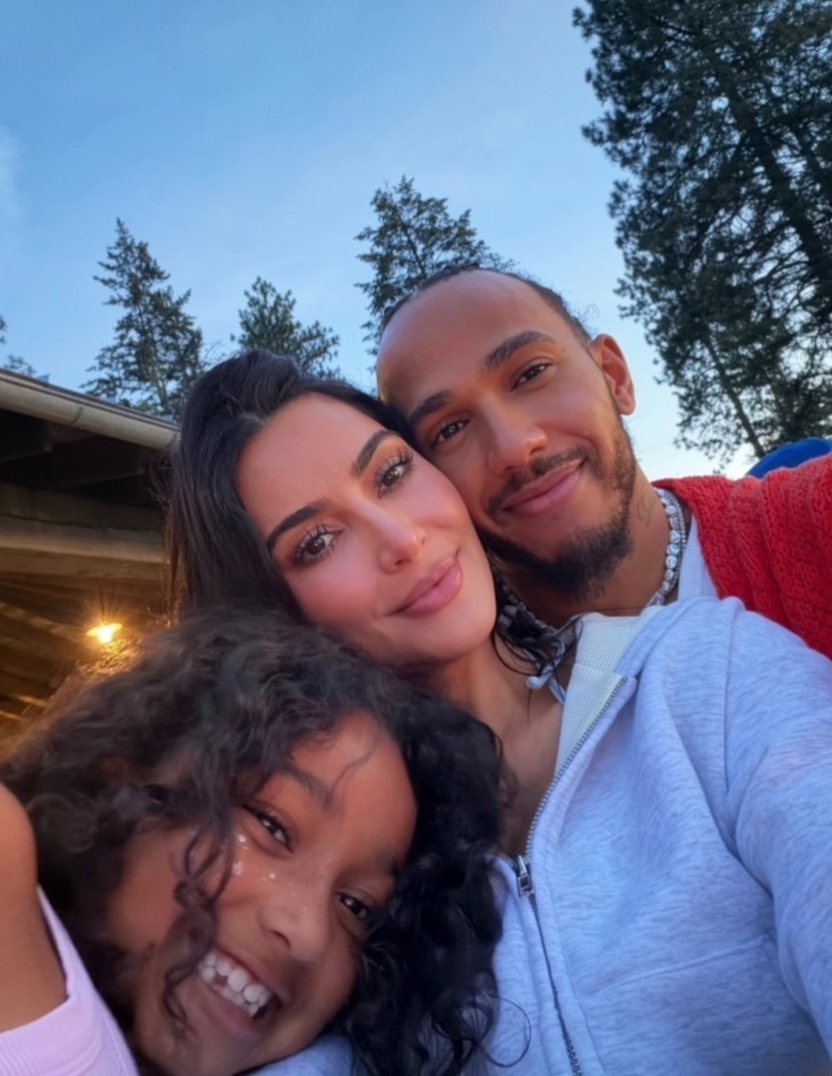 Kim Kardashian's Cute Moment With Lewis Hamilton and Daughter Chicago