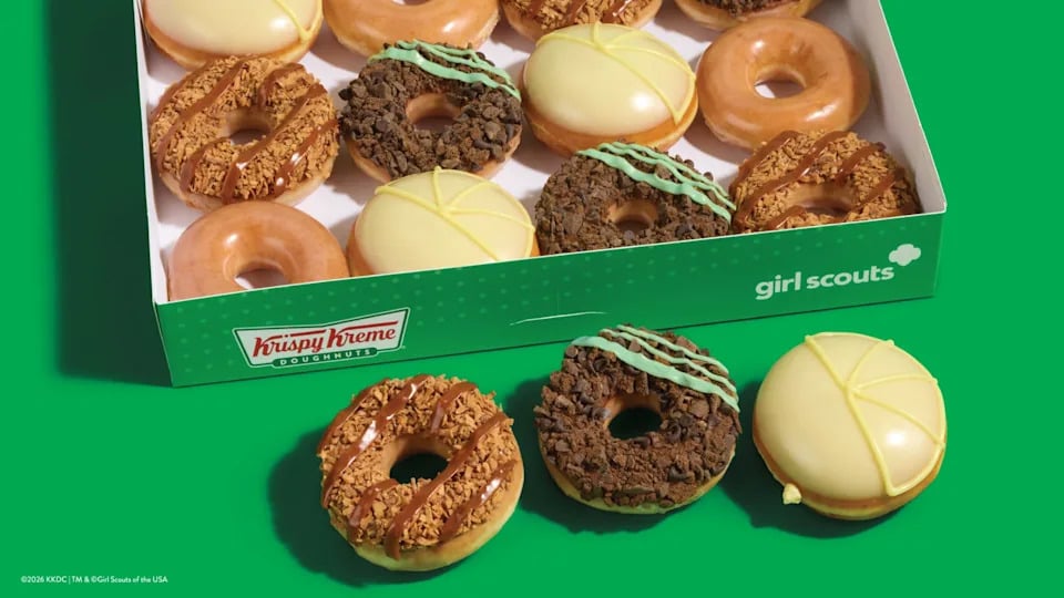 Krispy Kreme's Girl Scout Cookie Doughnuts Are Here