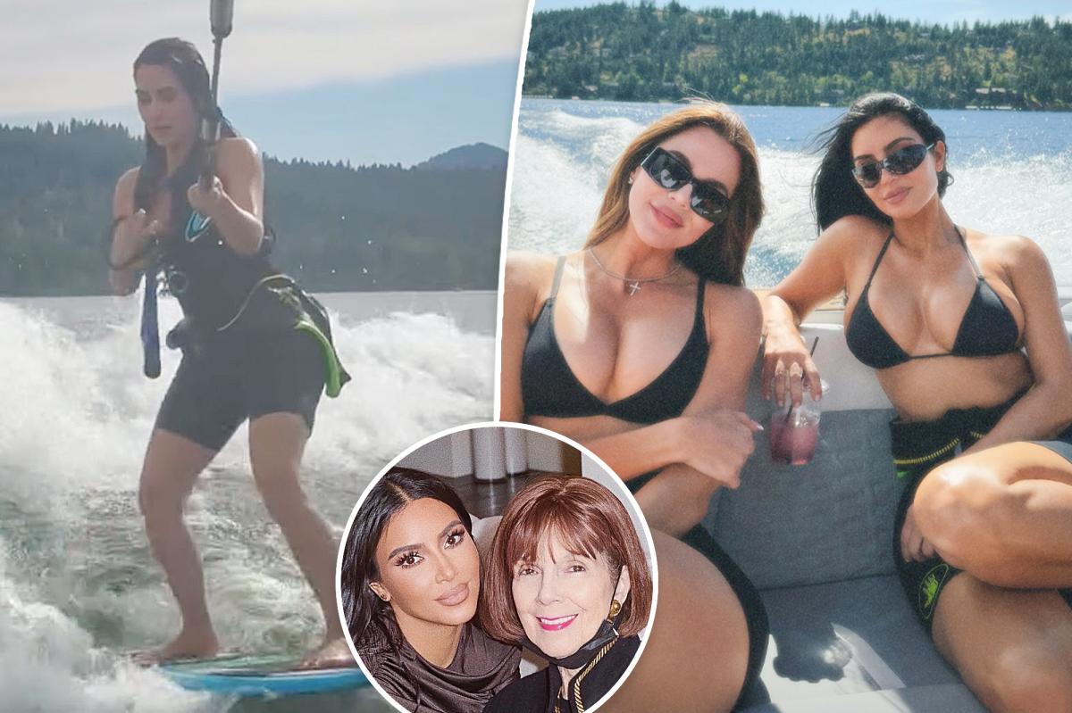Kim Kardashian Clarifies Vacation Photo Timeline After Grandma's Death