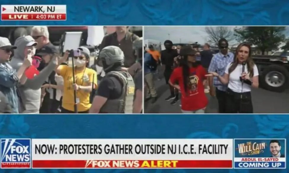 Fox News Reporter Insulted By Protester At Newark ICE Site