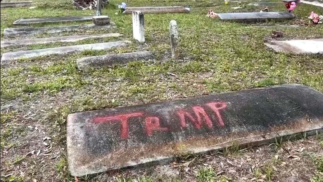 Florida Cemetery Vandalized With 'Trump' And 'DeSantis'