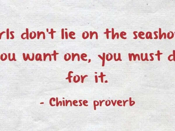 Chinese Proverb Urges Dive for Success