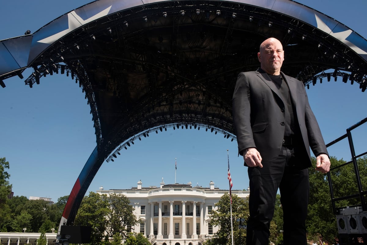 Trump And Dana White’s White House Fight Cage Takes Shape