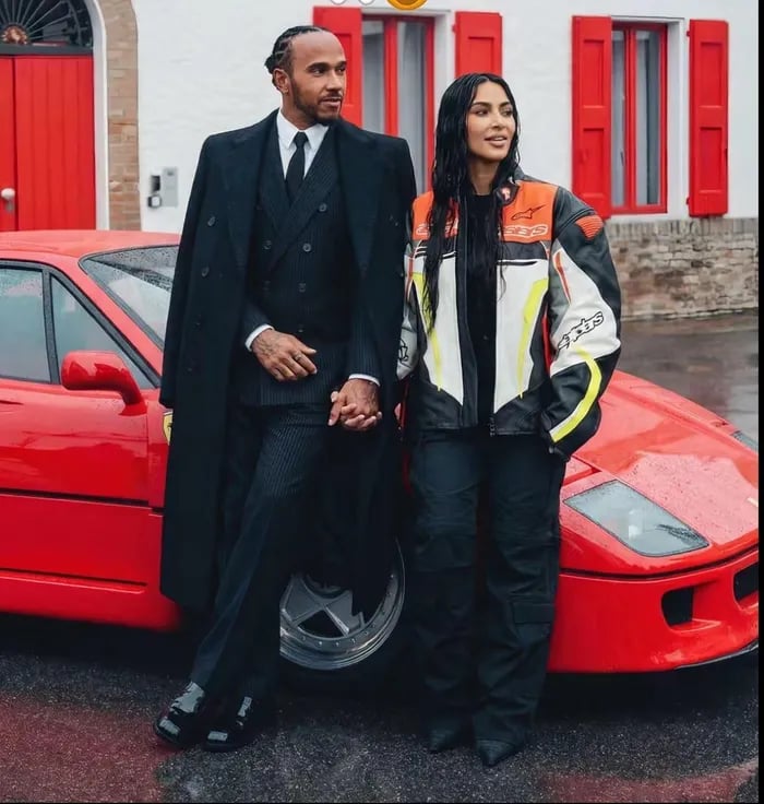 Kim Kardashian Vacations With Lewis Hamilton and Daughter